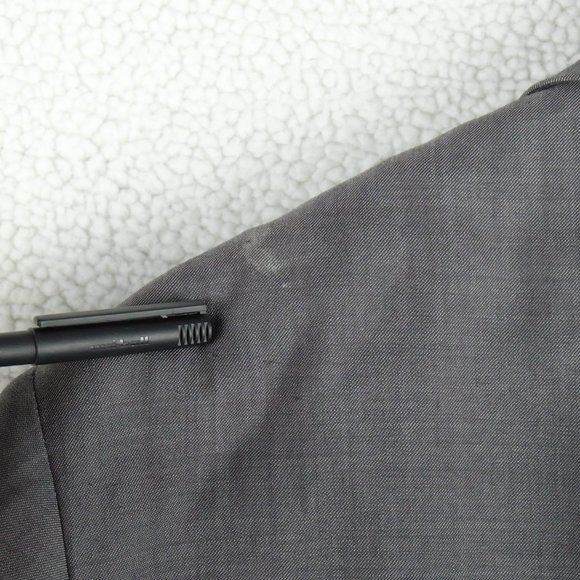 Vintage Blazer Mens 48L Long Gray Wool Two Button Super 120s Formal Wedding - Picture 10 of 10